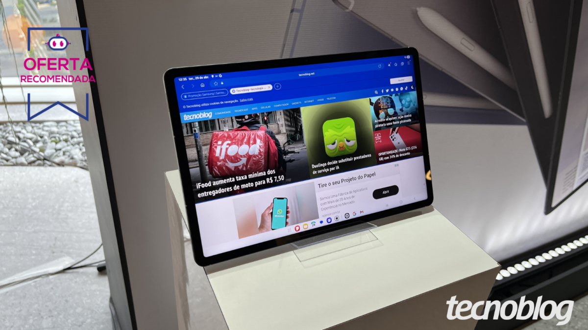 Galaxy Tab S10 FE Plus 5G tem 41% de desconto em até 12x sem juros na Amazon