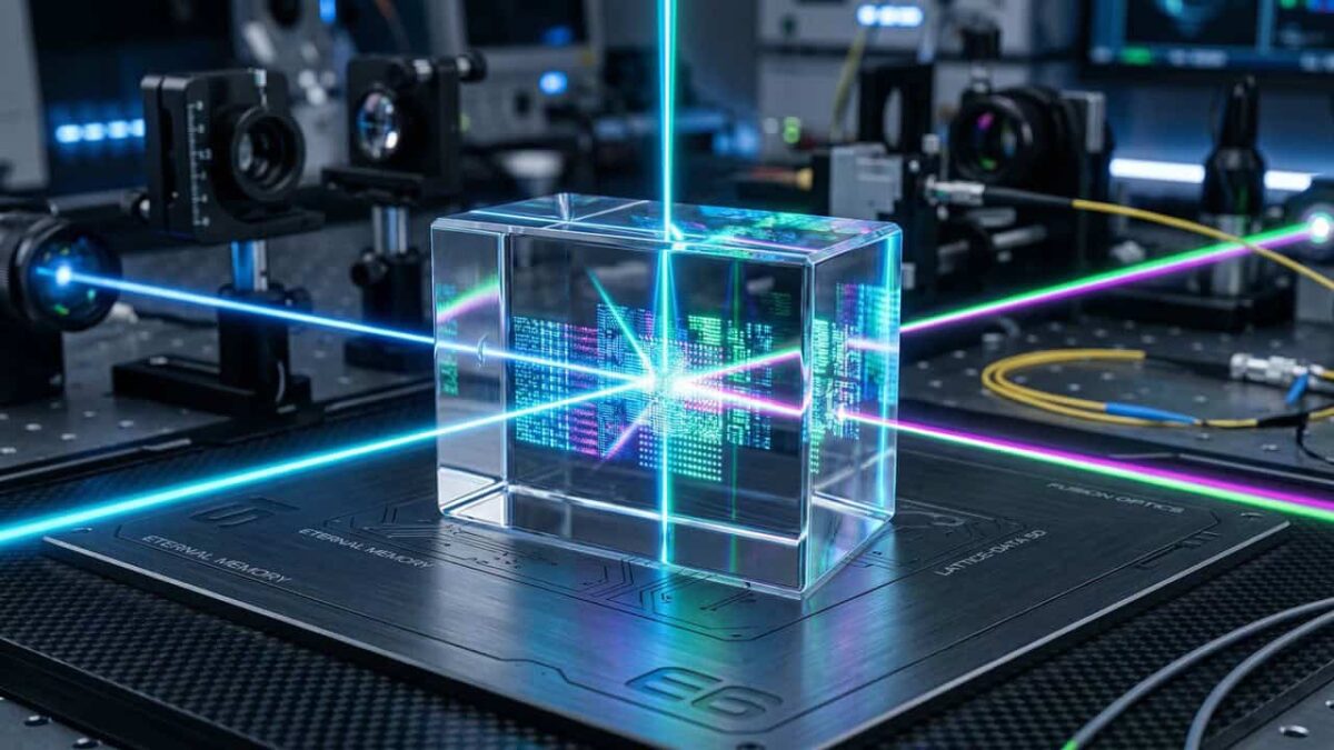 O disco de vidro capaz de guardar arquivos em 5D por bilhões de anos sem gastar energia