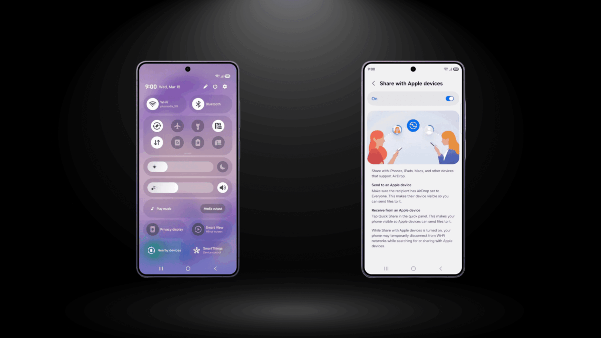 Samsung libera AirDrop no Galaxy S26 e aproxima Androids e iPhones