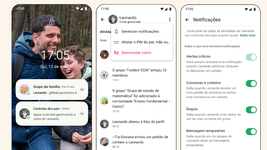 WhatsApp terá conta gerenciadas por pais para crianças menores de 13 anos
