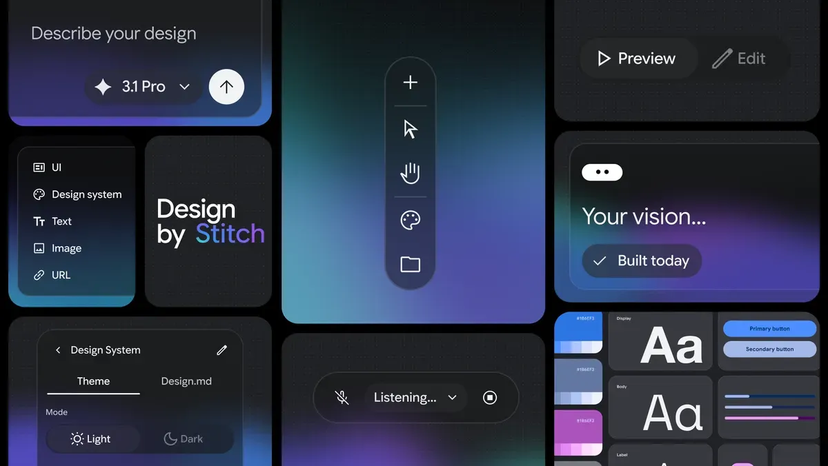 Google Stitch agora pode criar interfaces por comandos de voz