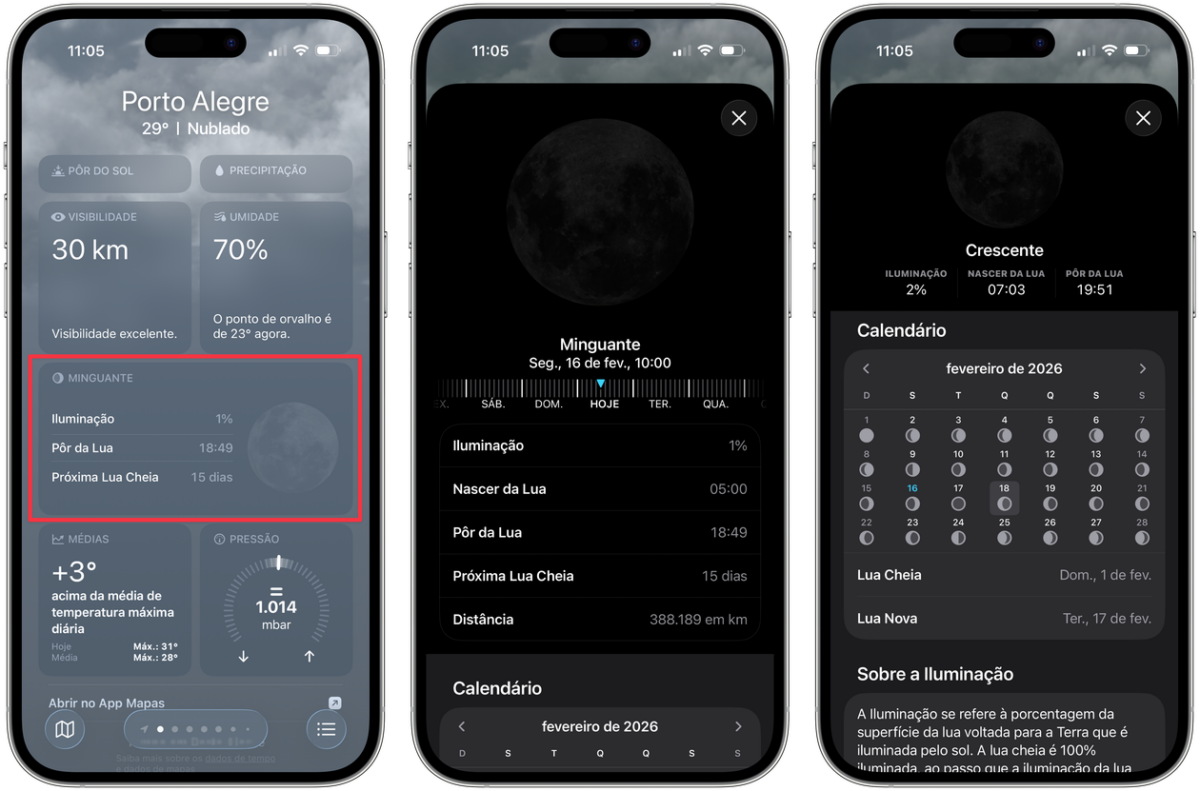 Como ver as as fases da Lua no app Tempo [iPhone, iPad e Mac]