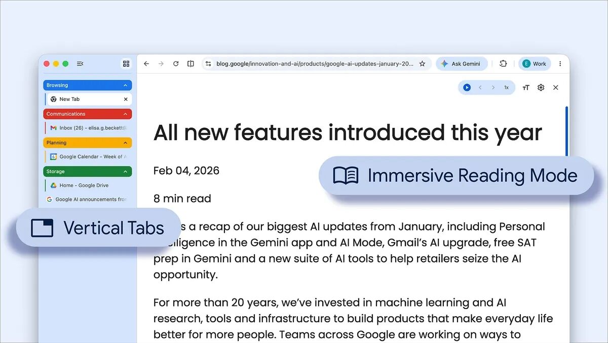 Google começa a liberar abas verticais no Chrome (finalmente)