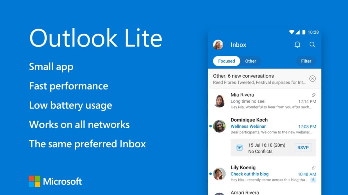 Microsoft desiste do Outlook Lite para Android