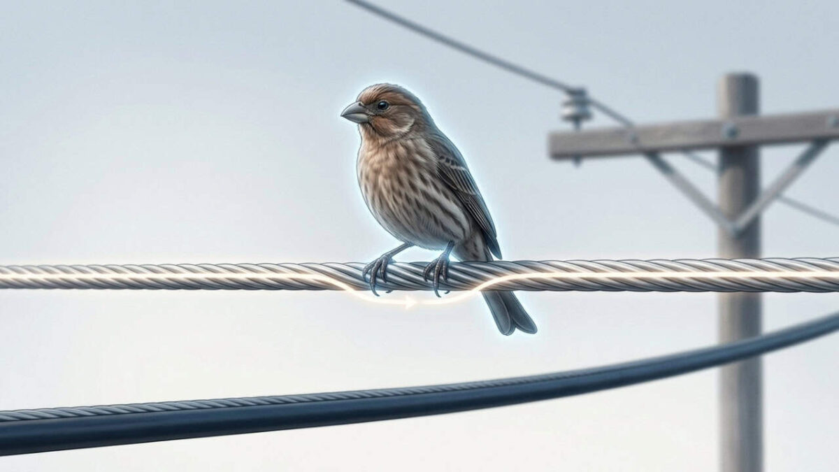 Por que os pássaros não levam choque nos fios de alta tensão?