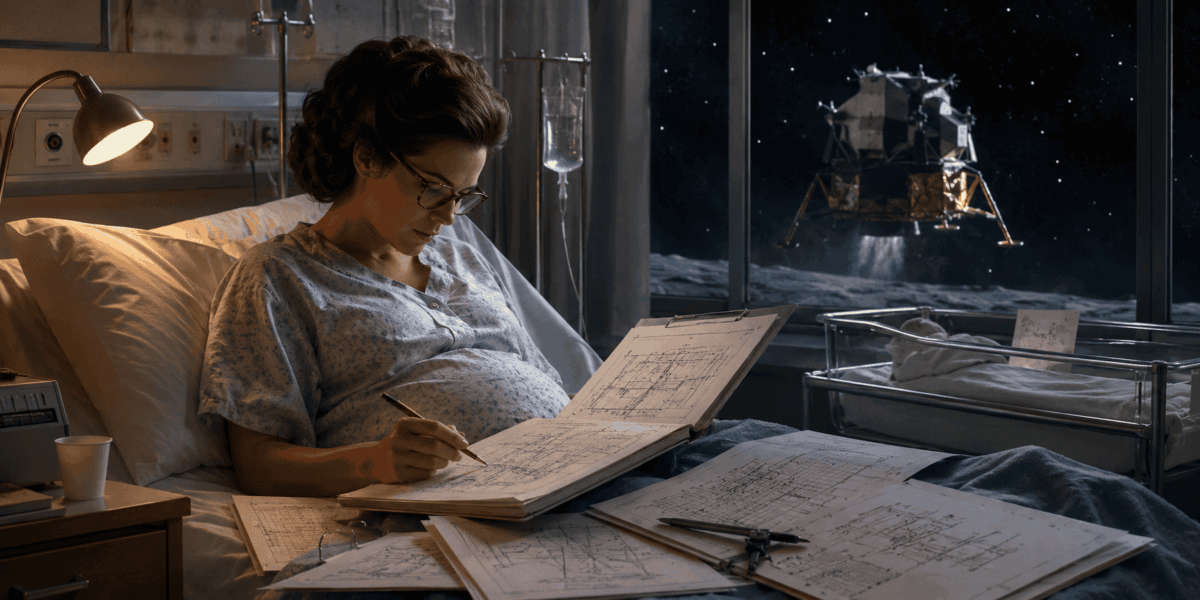 Enquanto entrava em trabalho de parto, ela finalizava um sistema que salvaria astronautas