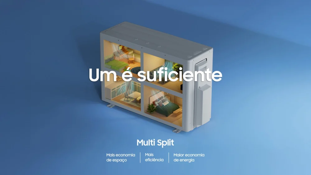 Multi Split Samsung WindFree climatiza até 5 ambientes com uma condensadora