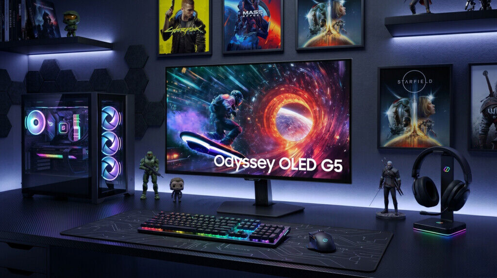 Samsung lança monitor Odyssey OLED G5 27” com tela antirreflexo no Brasil