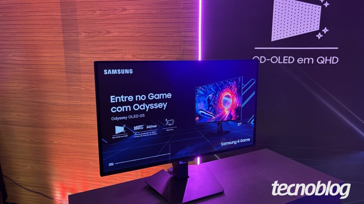 Samsung lança monitor gamer Odyssey OLED G5 no Brasil; veja o preço