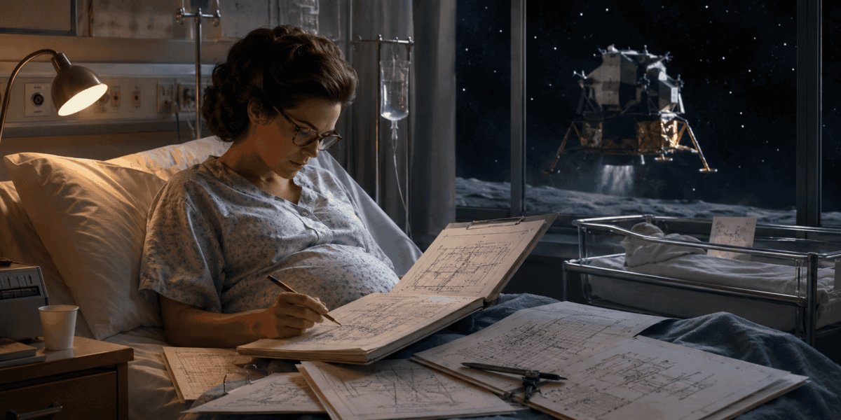Enquanto entrava em trabalho de parto, ela finalizava um sistema que salvaria astronautas