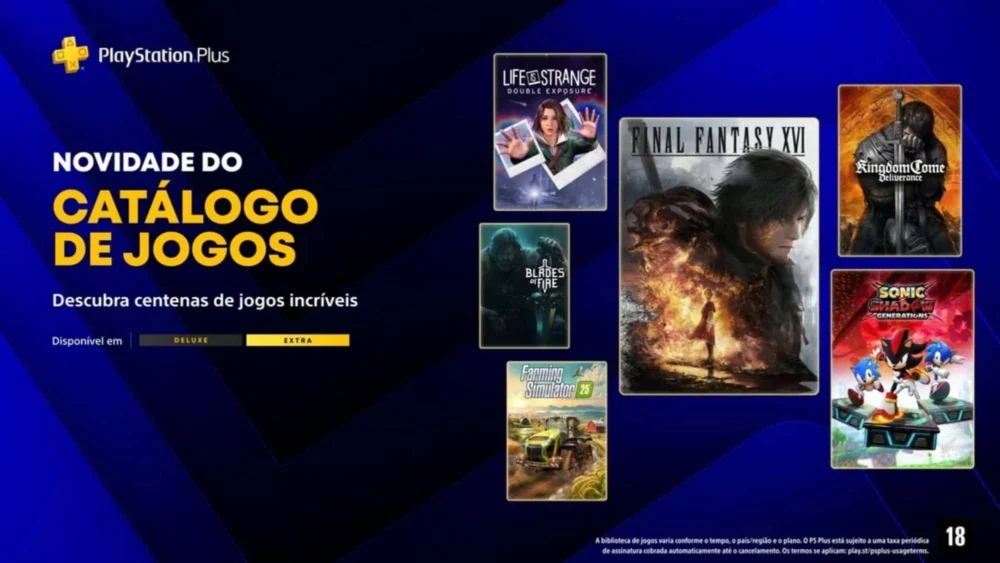 PS Plus de junho recebe Final Fantasy XVI, Sonic X Shadow Generations e mais jogos