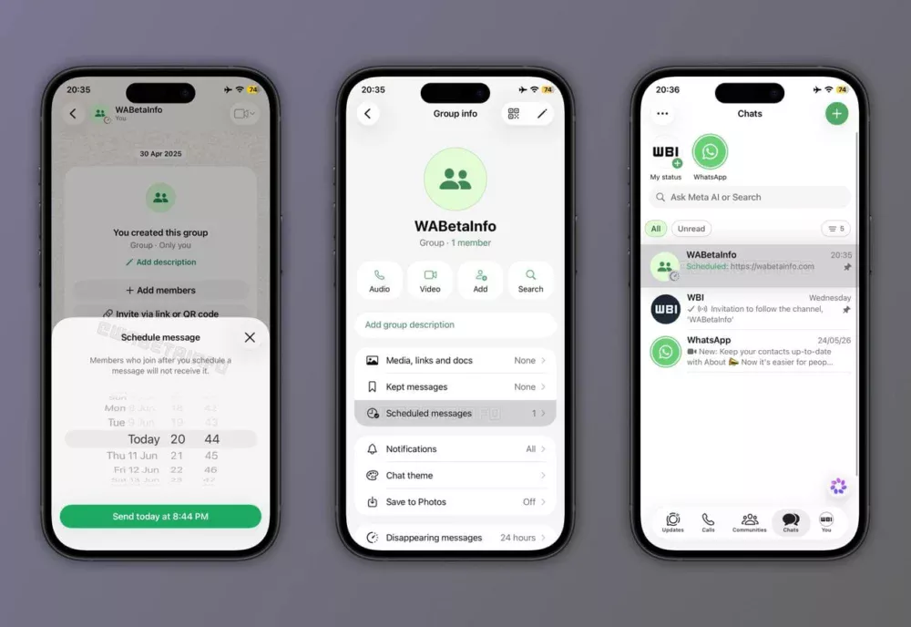 WhatsApp passa a testar agendamento de mensagens no iOS