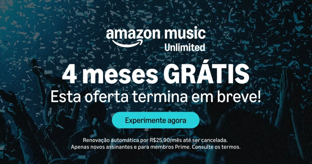 ★ Teste o Amazon Music Unlimited de graça, por 4 meses, e economize mais de R$100!