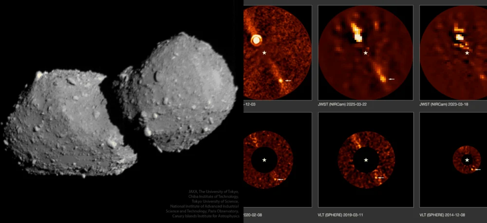Asteroide duplo e exoplaneta diferentão nas Imagens Astronômicas da Semana​ ​