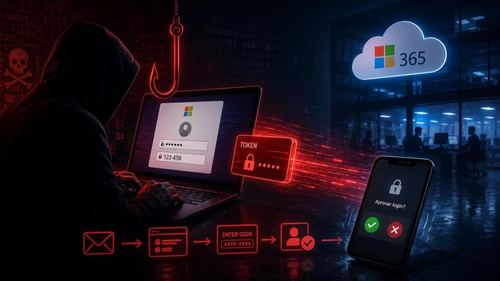 Erro de cibercriminoso revela rede de golpes que burla segurança do Microsoft 365