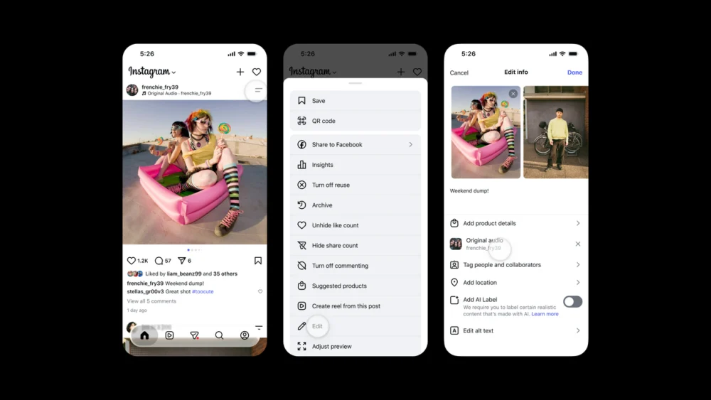 Instagram lança recurso para substituir áudio de posts já publicados