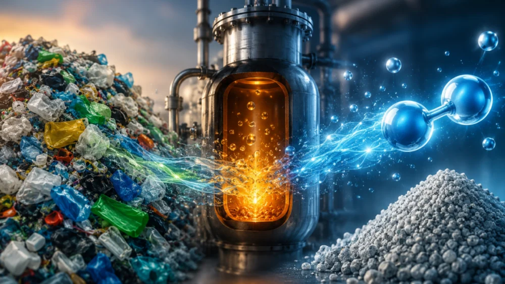 Novo processo transforma plásticos misturados em hidrogênio limpo sem necessidade de separação