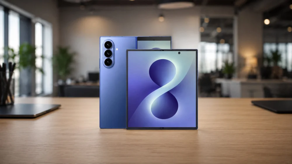 Samsung mostra tecnologia Flex Titanium quase sem vincos do Galaxy Z Fold8