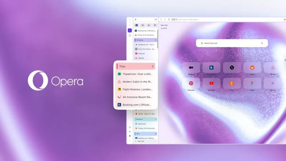 Opera One ganha abas verticais e integração com o Google Lens
