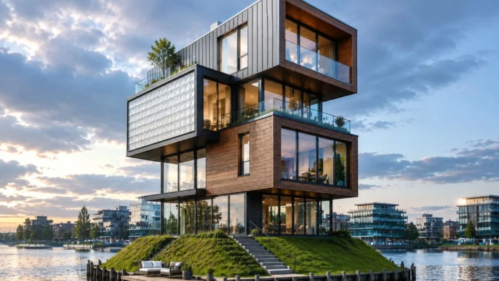 Parece um jogo de blocos, mas esta casa foi criada para enfrentar enchentes com uma tecnologia surpreendente