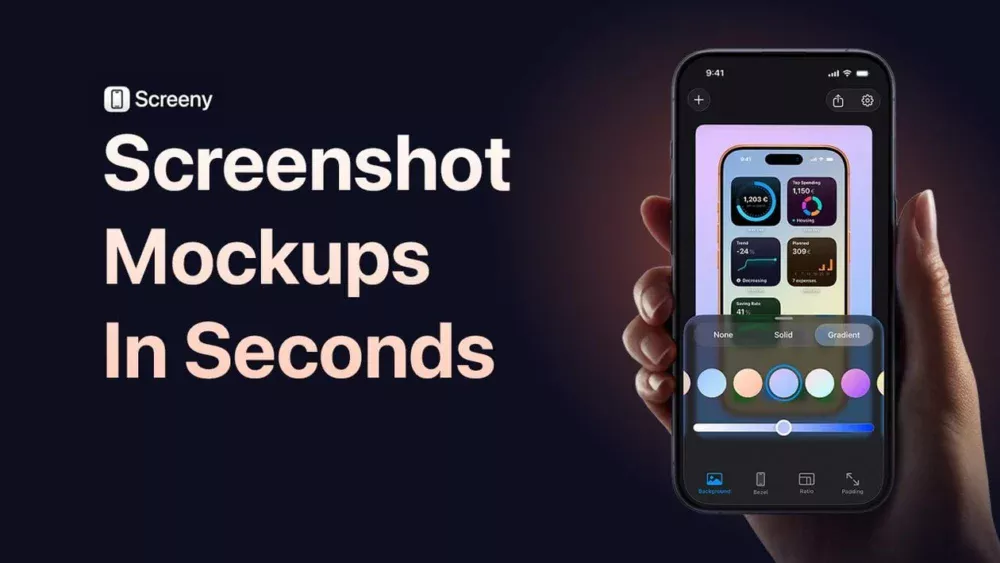 Screeny é um app bem completo para colocar screenshots em mockups de iPhones