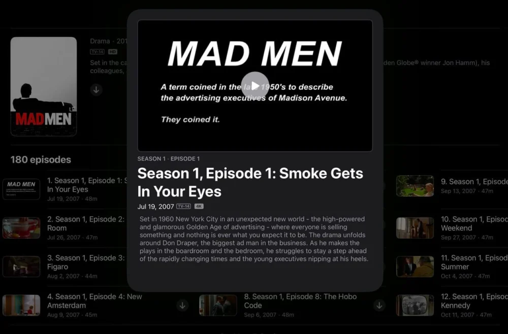 Séries de TV ganham upgrades gratuitos para 4K no aplicativo Apple TV