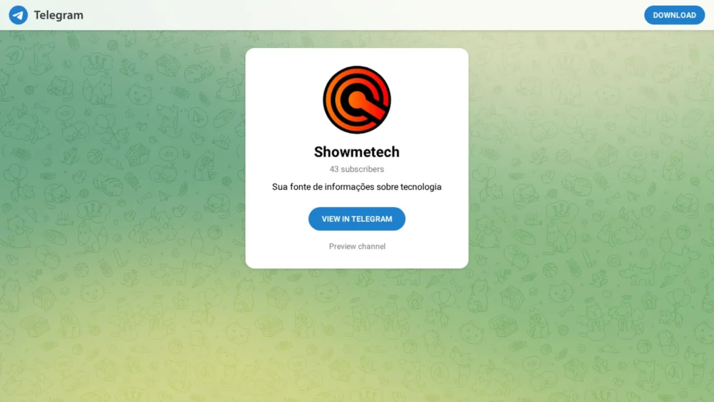 Como receber notícias do Showmetech pelo Telegram