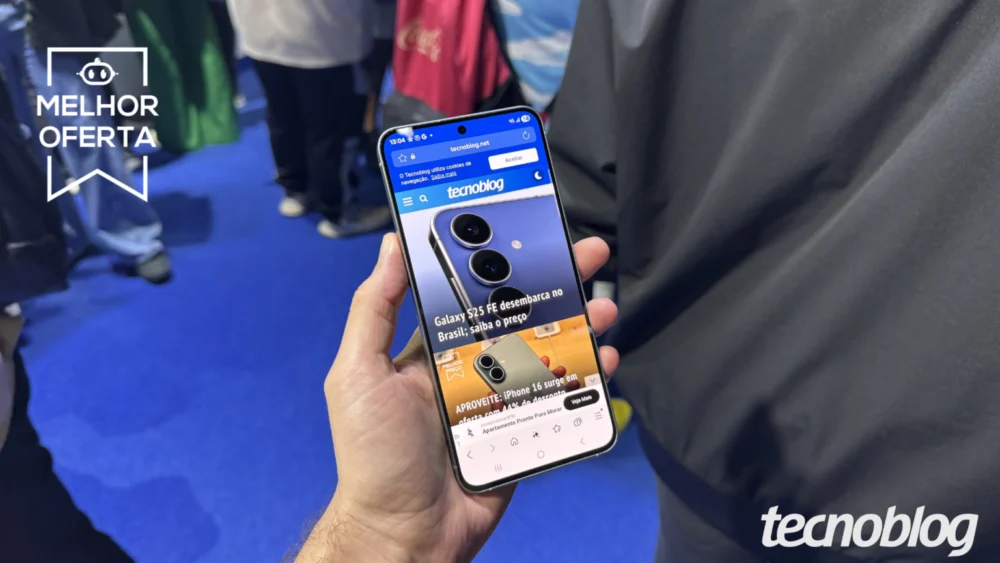 Custo-benefício: Galaxy S25 FE cai para quase metade do preço em oferta