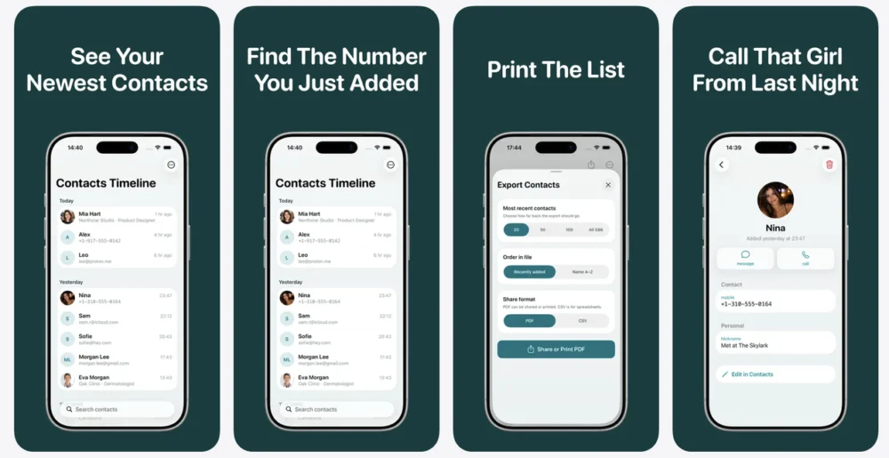 Promoções na App Store: Recent Contacts Timeline, Black Border 2, Business Card Maker· e mais!