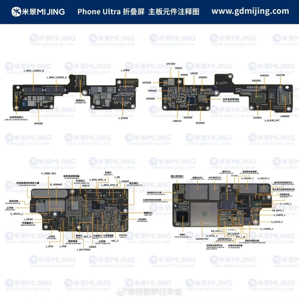 Supostas imagens da placa lógica do “iPhone Ultra” surgem em vazamentos