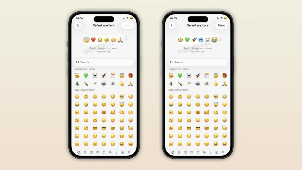 WhatsApp permitirá customizar a barra padrão de reações com emojis