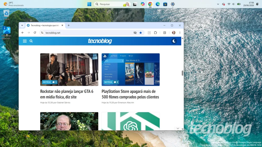 Windows 11 libera Barra de Tarefas móvel e novo Menu Iniciar; saiba ativar