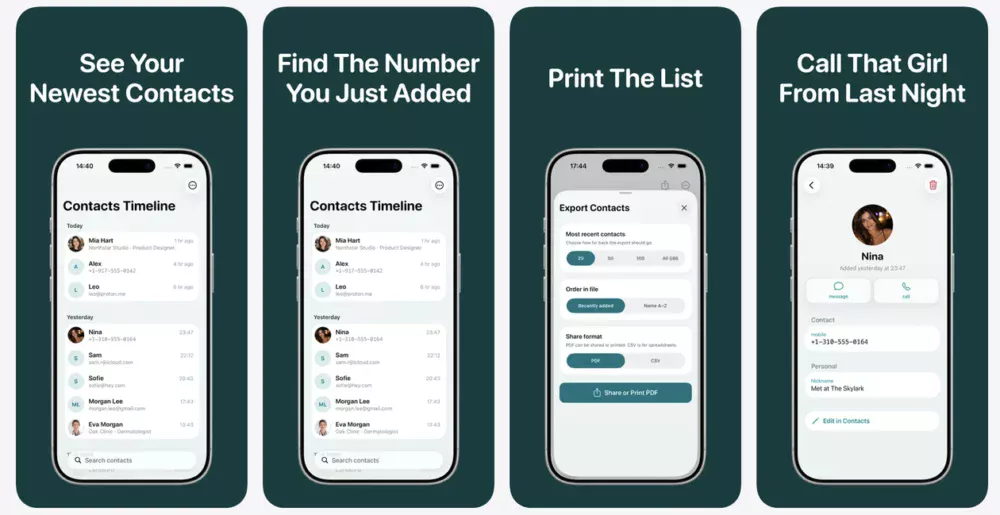 Promoções na App Store: Recent Contacts Timeline, Black Border 2, Business Card Maker· e mais!