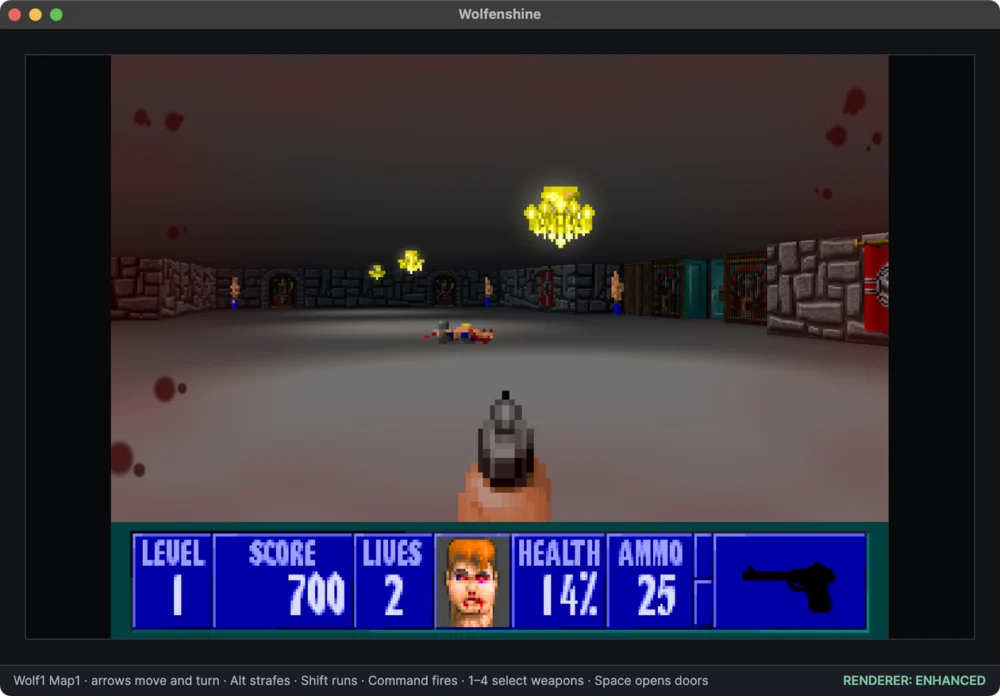 Wolfenshine é uma versão modernizada do clássico jogo Wolfenstein 3D