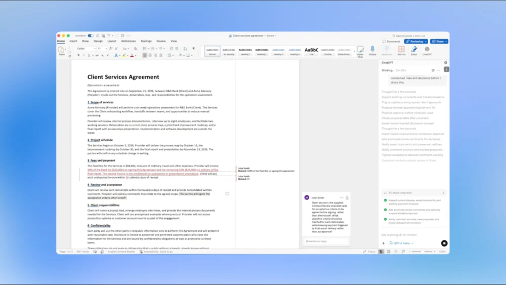 ChatGPT ganha integração com o Microsoft Word, extensões do Chrome e mais