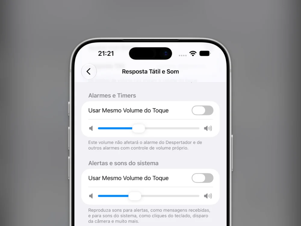 Como controlar individualmente os sons de alarmes, timers, alertas e sistema [iPhone]