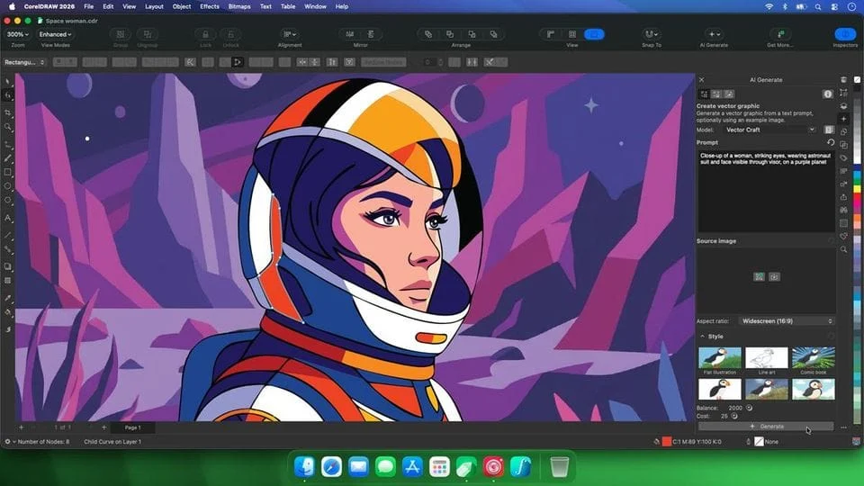 CorelDRAW Graphics Suite 2026 agora pode transformar texto em arte vetorial