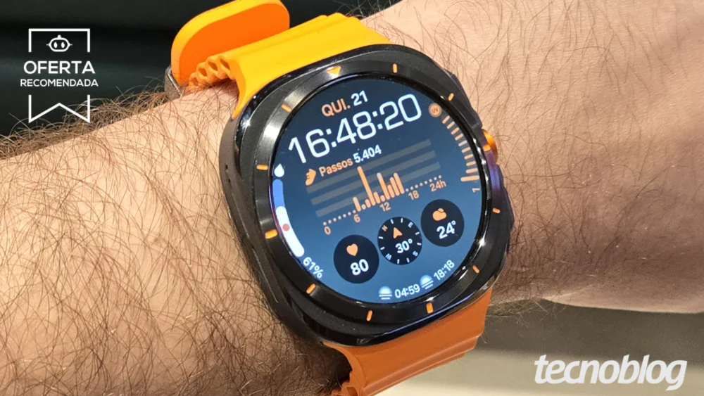Galaxy Watch Ultra para aventuras sai 63% mais barato na Amazon
