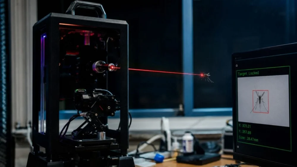 Um engenheiro cansou dos mosquitos e construiu uma torre com IA que encontra os insetos e dispara um laser