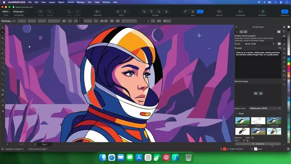 CorelDRAW Graphics Suite 2026 agora pode transformar texto em arte vetorial