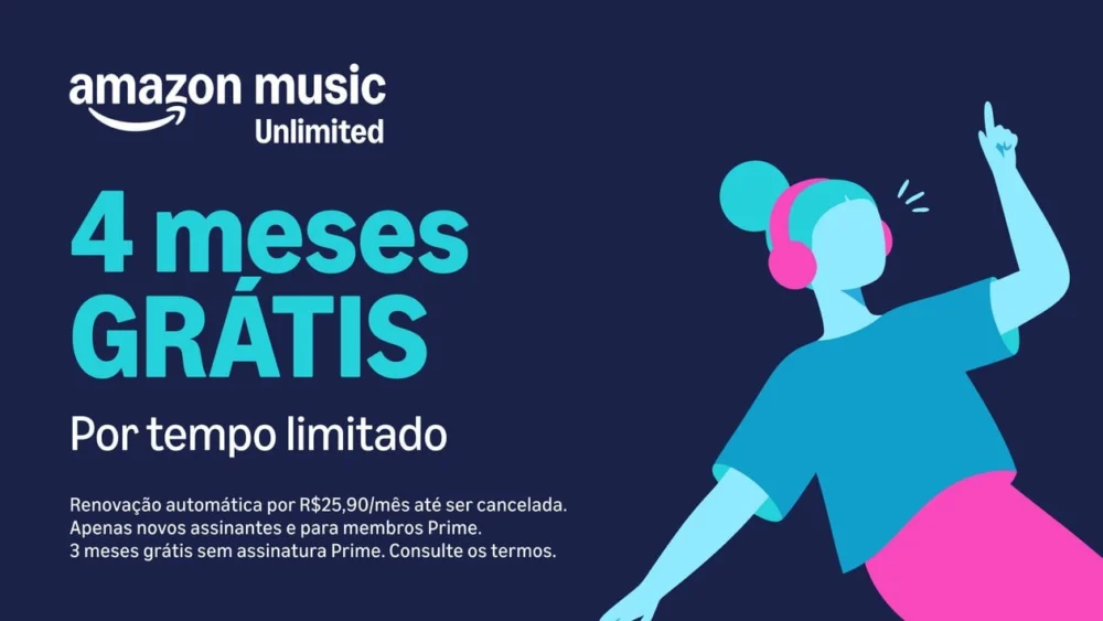 ★ Amazon Music Unlimited oferece 4 meses de graça para novos assinantes!