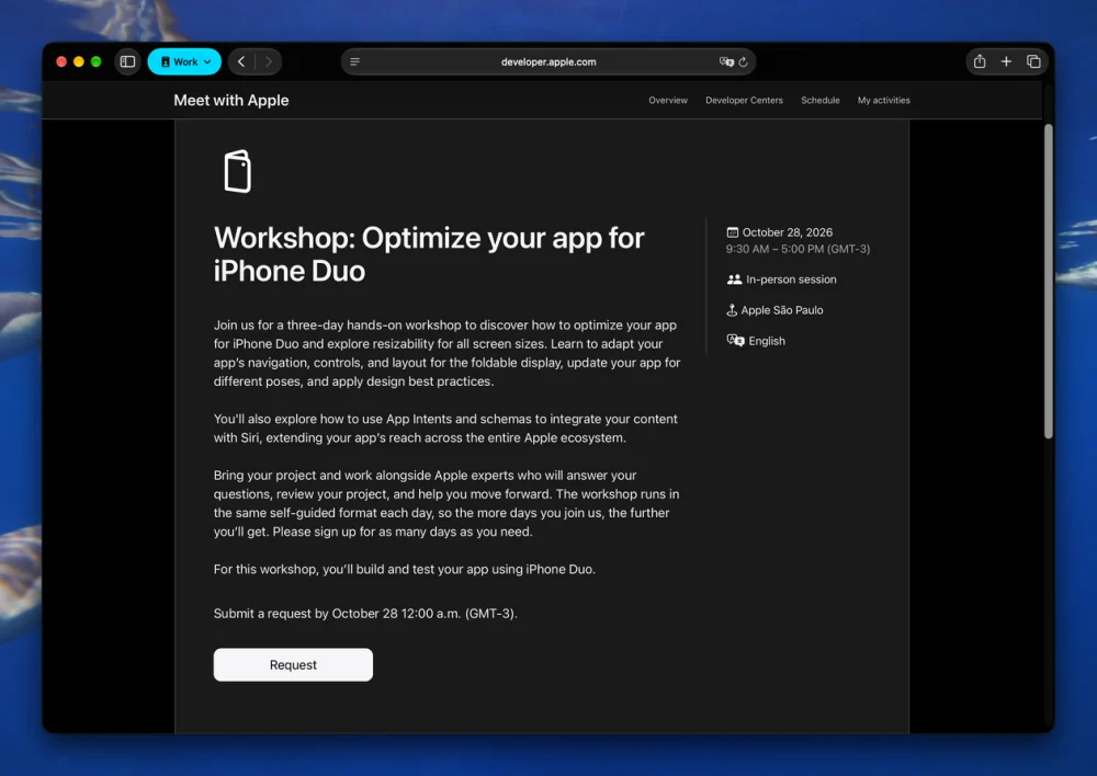 Apple realizará workshop focado no iPhone Duo em São Paulo