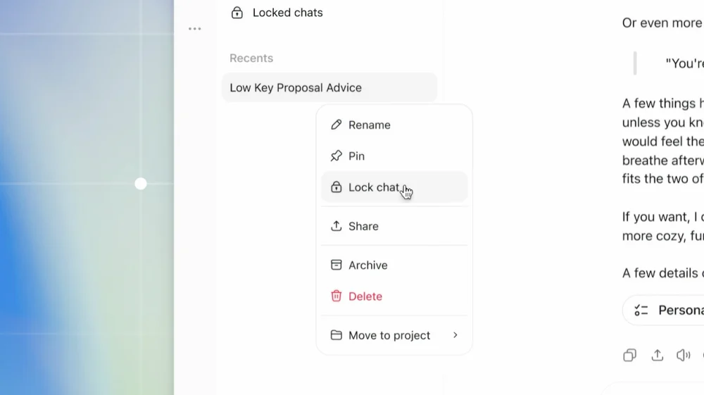 ChatGPT agora permite proteger conversas com um PIN; app para iOS ganha novo widget