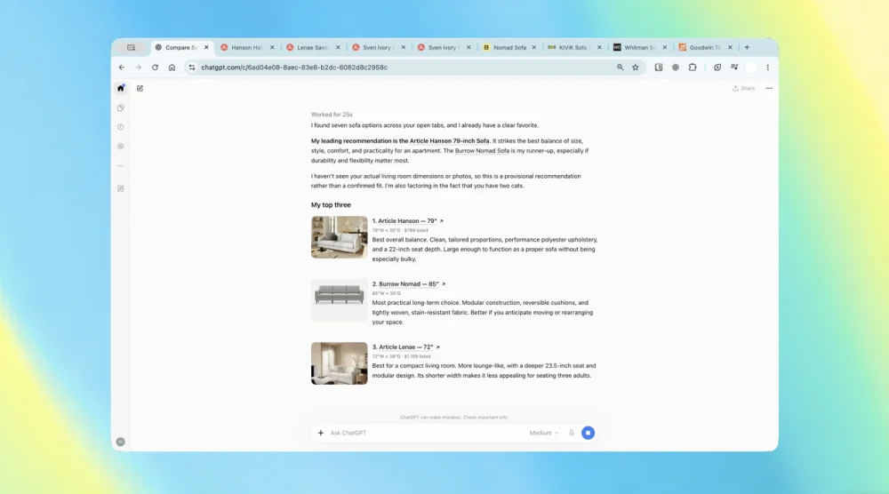 ChatGPT agora realiza tarefas em abas do Chrome; Live ganha novas vozes