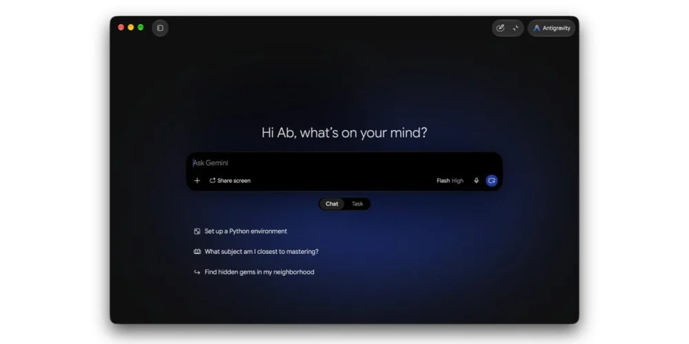 Google integra Antigravity ao aplicativo do Gemini para Mac