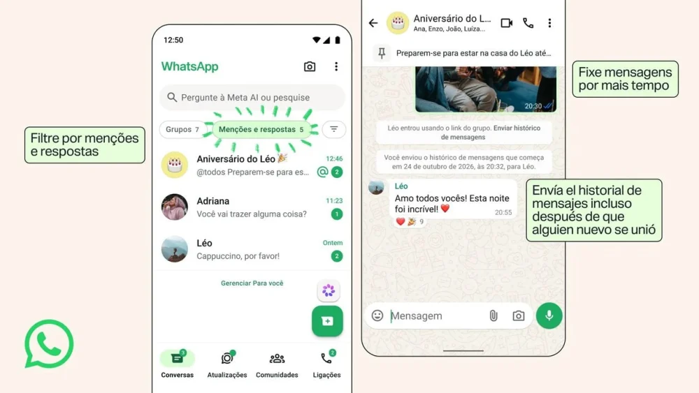 WhatsApp anuncia leva de novos recursos focados em grupos