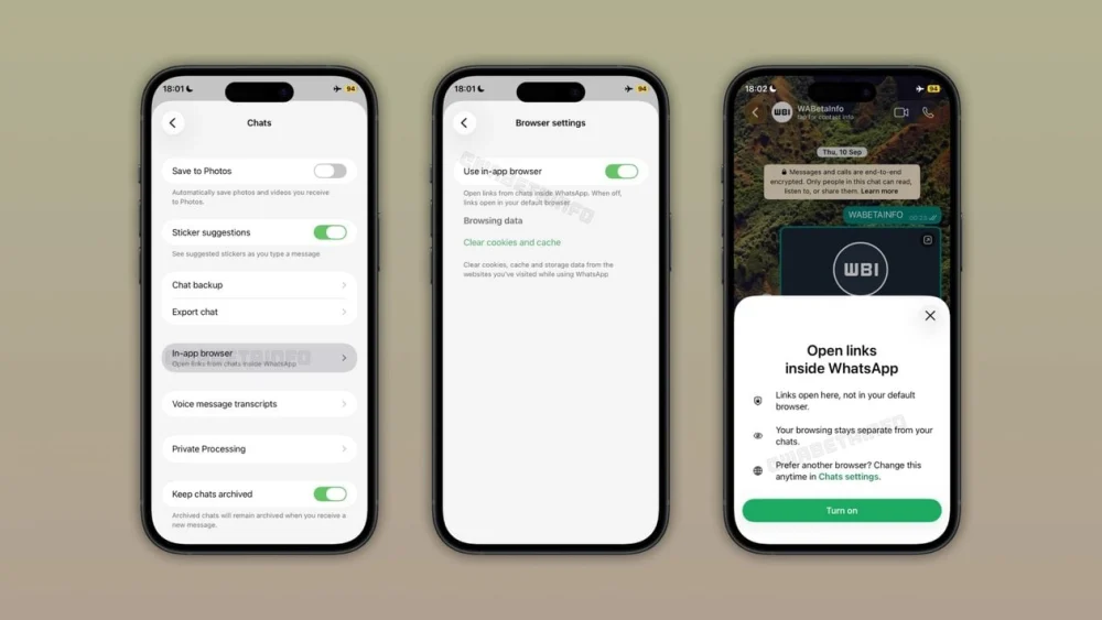 WhatsApp desenvolve browser interno no iOS e começa a testar agendamento de mensagens
