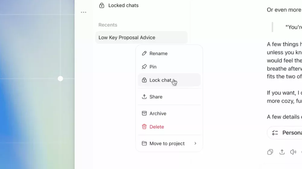 ChatGPT agora permite proteger conversas com um PIN; app para iOS ganha novo widget