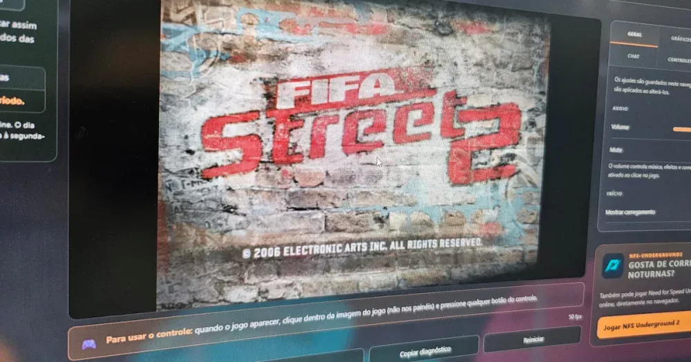 FIFA Street 2 e NFS Underground 2 agora rodam de graça direto no navegador em versão não oficial